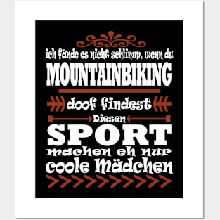 Mountainbiken Downhill Sport Mädchen Berge Posters and Art
